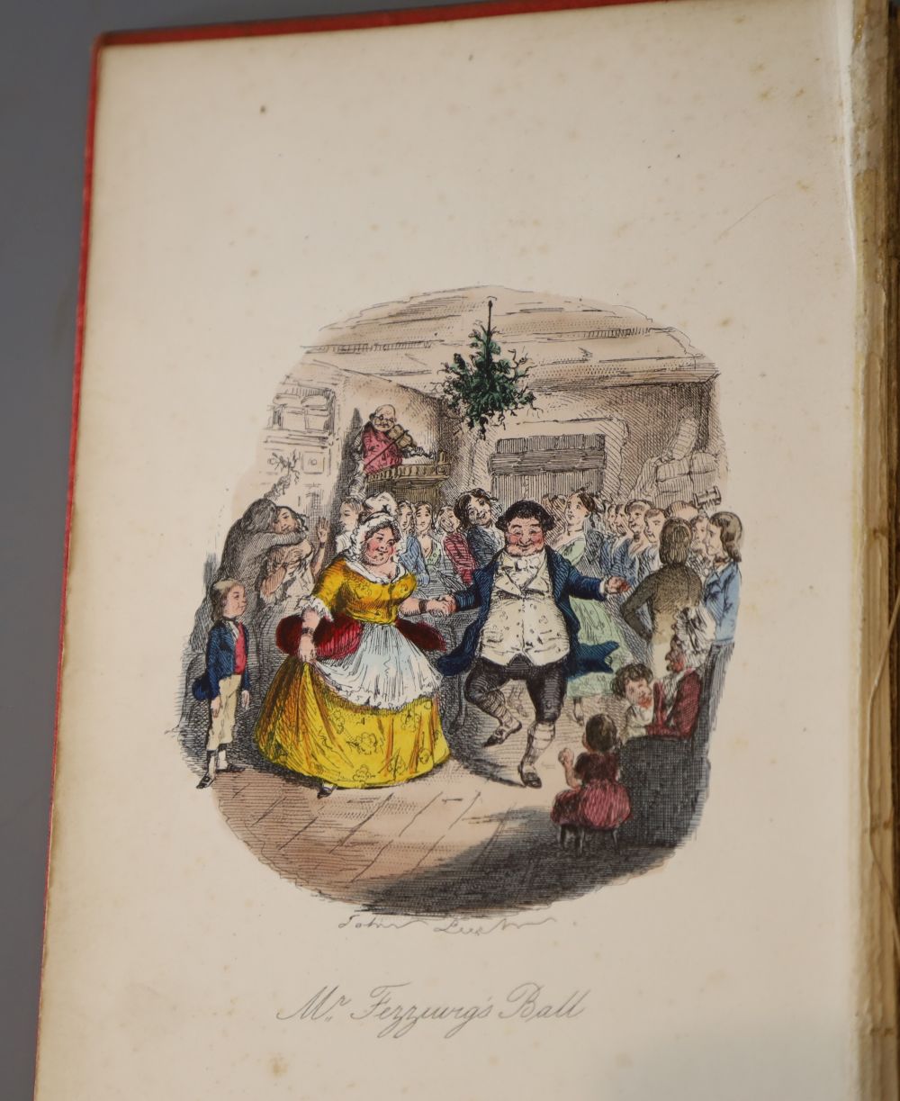 Dickens, Charles - A Christmas Carol ... Being a Ghost Story of Christmas, hand coloured engraved frontis, 3 other coloured plates and